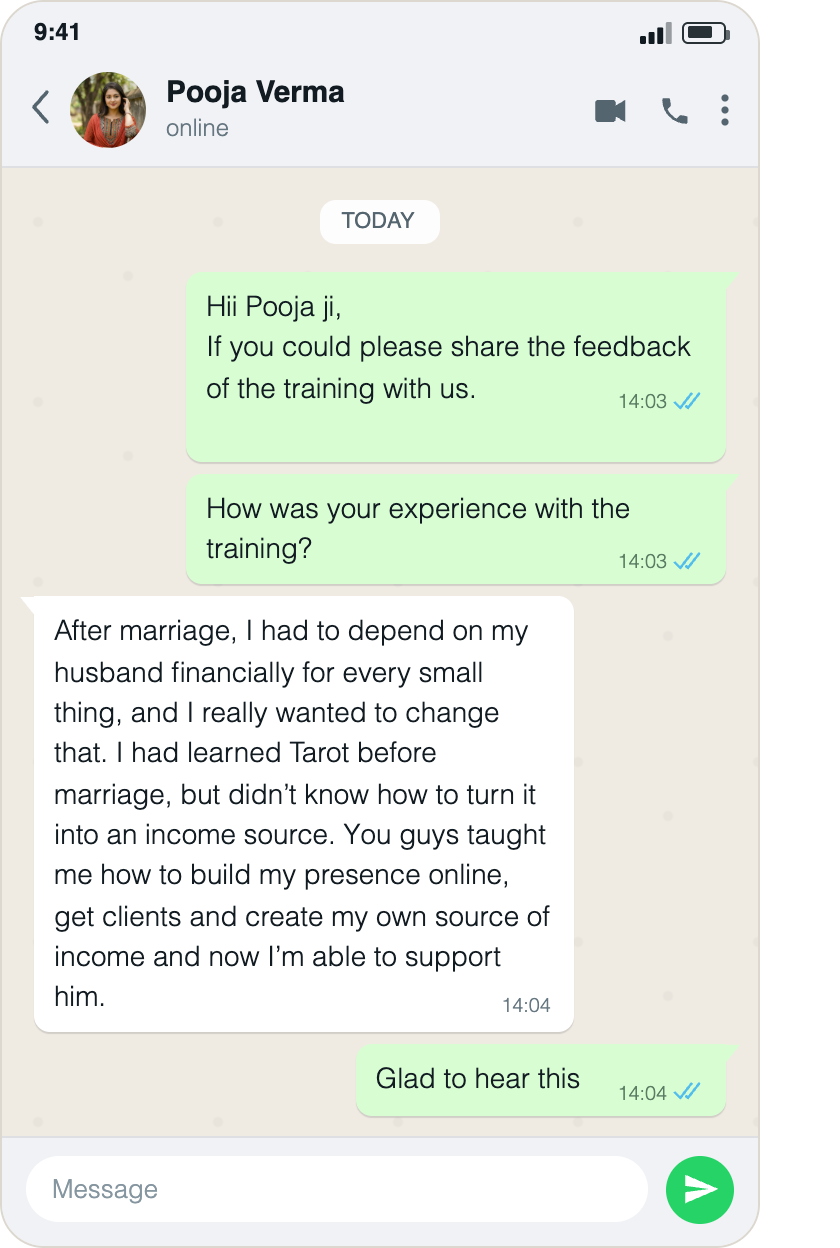 Pooja Verma testimonial